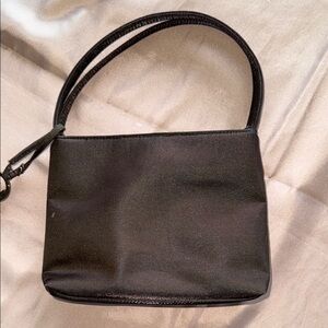 Frankie & Johnny Brown Satin Microfiber Shoulder Crossbody Bag Detachable Strap